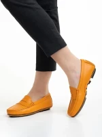 Carmella narancssárga női mokaszin, valódi bőrből készült