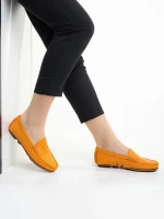 Carmella narancssárga női mokaszin, valódi bőrből készült
