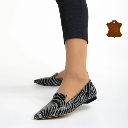 Marco fekete női balerina, Lally valódi bőrből készült