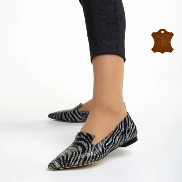 Marco fekete női balerina, Lally valódi bőrből készült