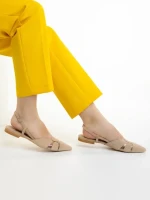 Marco bézs női cipő, Alfonsina valódi bőrből készült