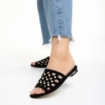 Marco fekete női papucs, Elba valódi bőrből készült