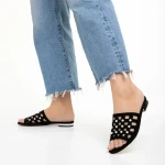 Marco fekete női papucs, Elba valódi bőrből készült