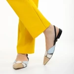 Marco bézs és kék női cipő, Alfonsina valódi bőrből készült