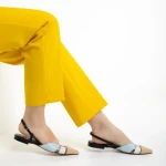 Marco bézs és kék női cipő, Alfonsina valódi bőrből készült