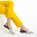 Marco bézs és kék női cipő, Alfonsina valódi bőrből készült