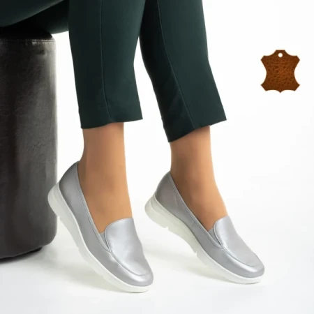 Tajana ezüst női cipő, valódi bőrből készült