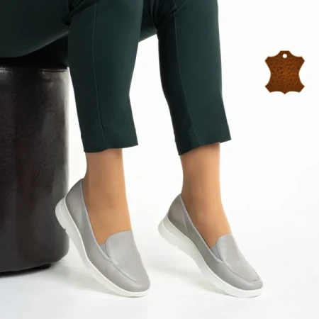 Tajana szürke női cipő, valódi bőrből készült