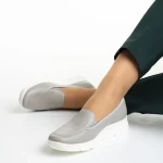 Tajana szürke női cipő, valódi bőrből készült