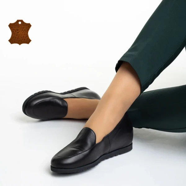 Marco fekete női cipő, Liss valódi bőrből készült