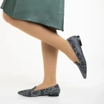 Marco szürke és fekete női balerina, Lally valódi bőrből készült