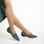 Marco szürke és fekete női balerina, Lally valódi bőrből készült