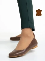 Marco barna női balerina, Marnie valódi bőrből készült