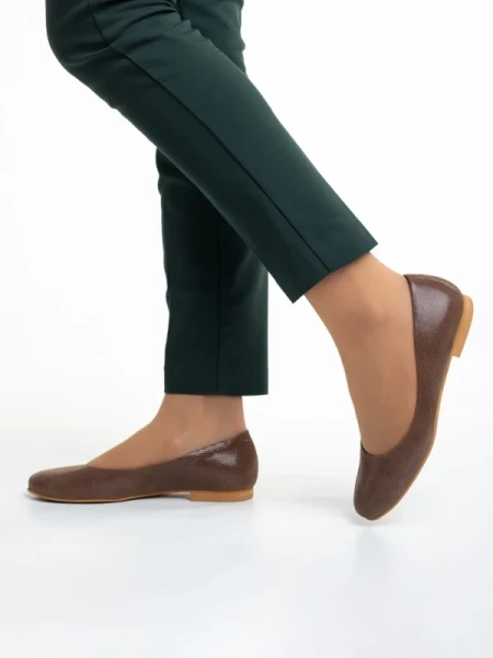 Marco barna női balerina, Marnie valódi bőrből készült