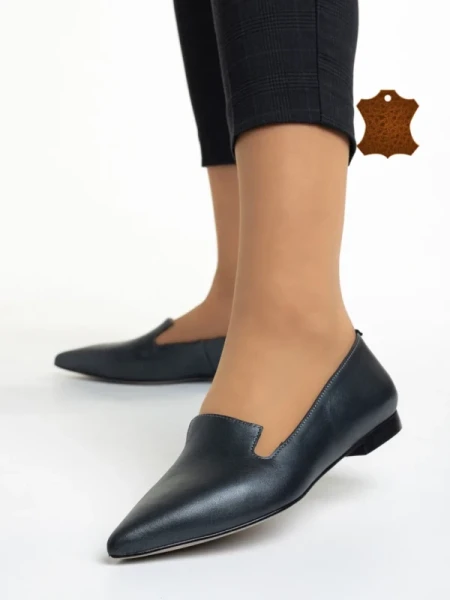 Marco szürke női balerina, Lally valódi bőrből készült