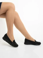 Zofia fekete női mokaszin, valódi bőrből készült