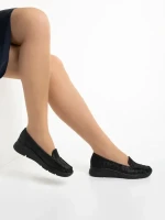 Zofia fekete női mokaszin, valódi bőrből készült