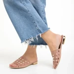 Marco rózsaszín női papucs, Elba valódi bőrből készült