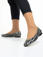 Marco bézs és fekete női balerina, Marnie valódi bőrből készült