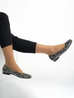 Marco bézs és fekete női balerina, Marnie valódi bőrből készült