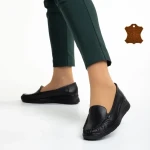 Zofia fekete női mokaszin, valódi bőrből készült