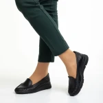 Zofia fekete női mokaszin, valódi bőrből készült