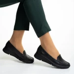 Zofia fekete női mokaszin, valódi bőrből készült