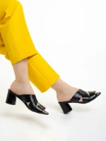 Marco fekete női papucs, Mohana valódi bőrből készült