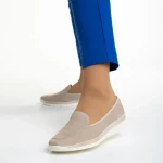 Kamala bézs női cipő, fordított bőrből készült