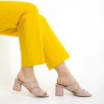 Marco bézs női papucs, Mohana valódi bőrből készült