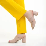 Marco bézs női papucs, Mohana valódi bőrből készült