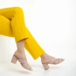 Marco bézs női papucs, Mohana valódi bőrből készült