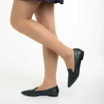 Marco zöld női balerina, Lally valódi bőrből készült