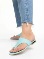 Marco kék női papucs, Fulvia valódi bőrből készült