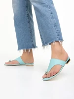 Marco kék női papucs, Fulvia valódi bőrből készült