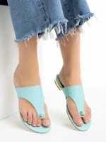 Marco kék női papucs, Fulvia valódi bőrből készült