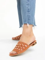 Marco narancssárga női papucs, Elba valódi bőrből készült