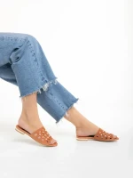 Marco narancssárga női papucs, Elba valódi bőrből készült