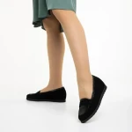 Marco fekete női mokaszin, Maryana fordított bőrből készült