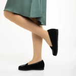 Marco fekete női mokaszin, Maryana fordított bőrből készült