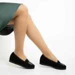 Marco fekete női mokaszin, Maryana fordított bőrből készült