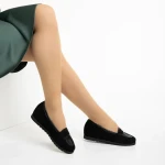 Marco fekete női mokaszin, Maryana fordított bőrből készült