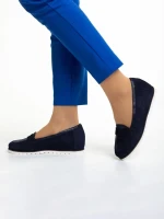 Marco kék női mokaszin, Maryana fordított bőrből készült