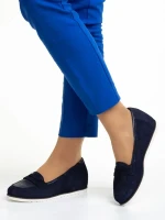 Marco kék női mokaszin, Maryana fordított bőrből készült