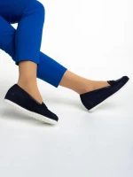 Marco kék női mokaszin, Maryana fordított bőrből készült