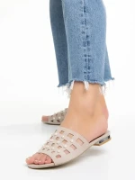 Marco bézs női papucs, Elba valódi bőrből készült