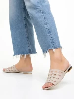 Marco bézs női papucs, Elba valódi bőrből készült