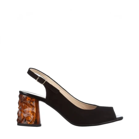 Marco fekete női szandál, Araceli fordított bőrből készült