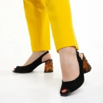 Marco fekete női szandál, Araceli fordított bőrből készült