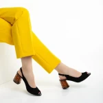 Marco fekete női szandál, Araceli fordított bőrből készült